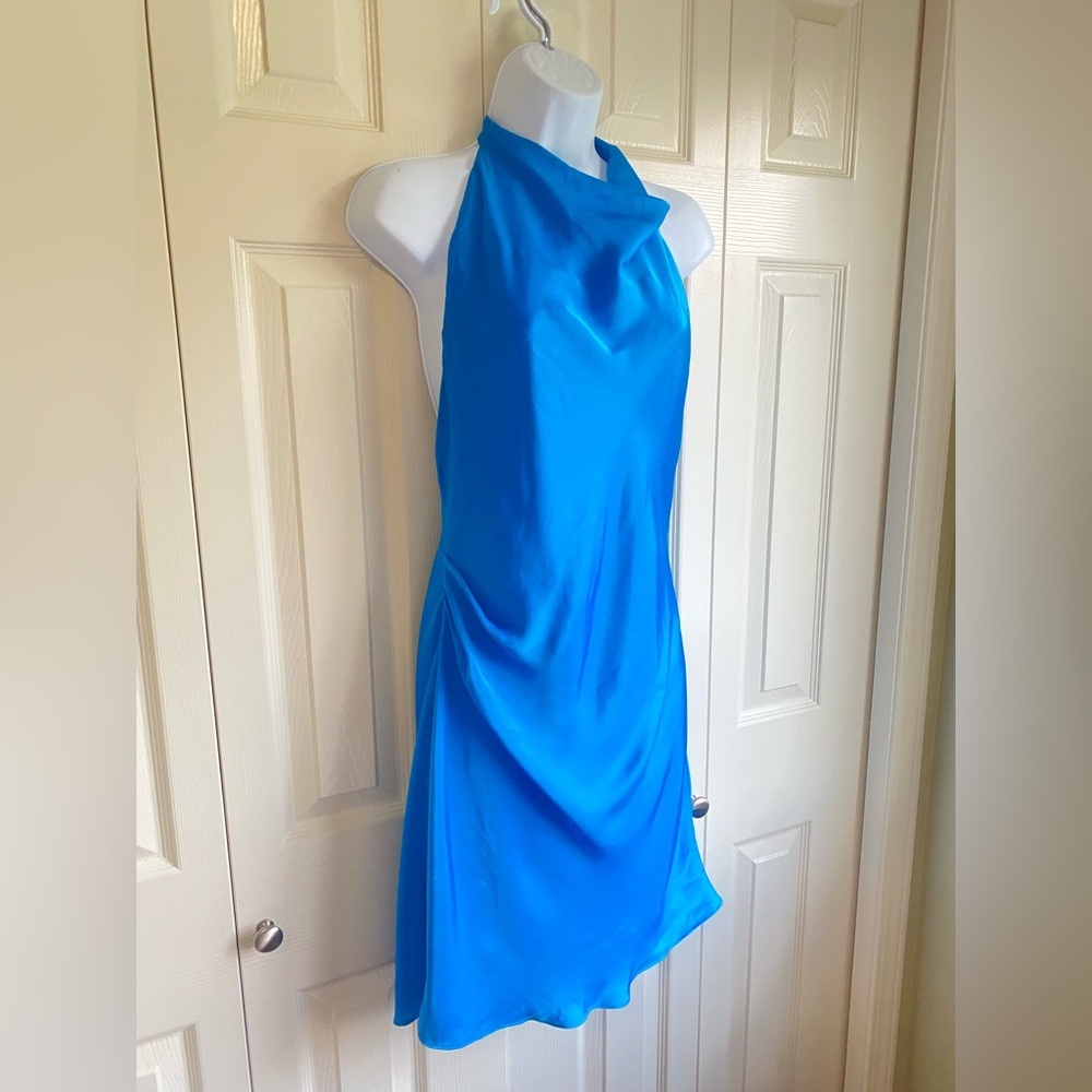 NWT Aritzia Wilfred Audience Satin halterneck mini dress - Picture 8 of 14